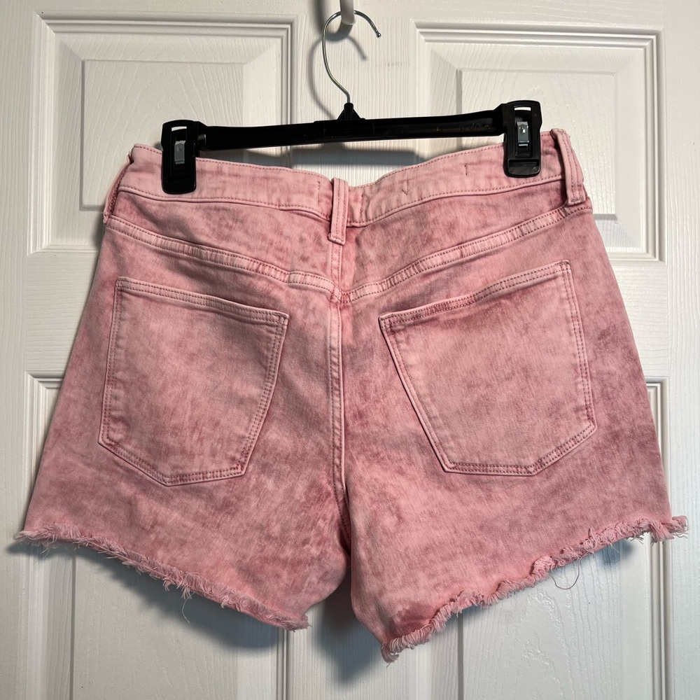 Universal Thread High-Rise Pink Acid-Wash Denim Shorts - Picture 3 of 7